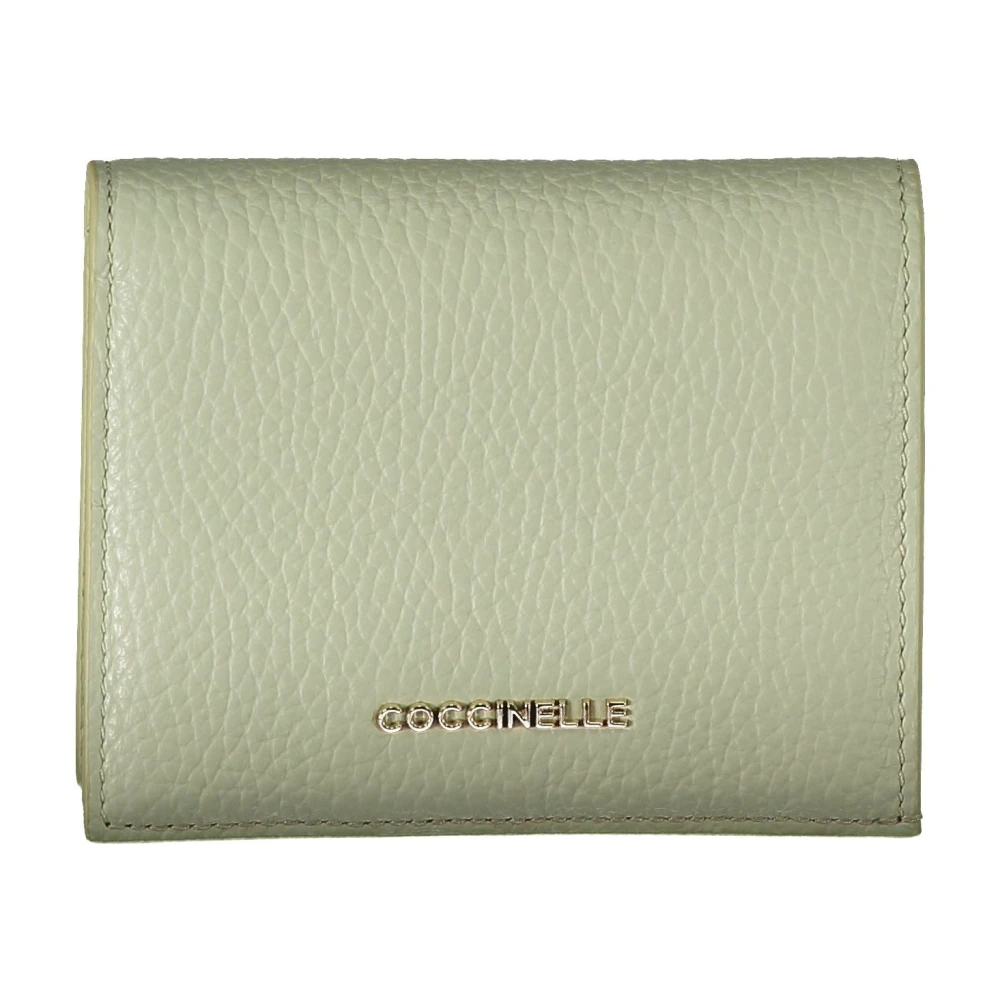 Coccinelle Groene Damesportemonnee met Rits en Logo Green Dames