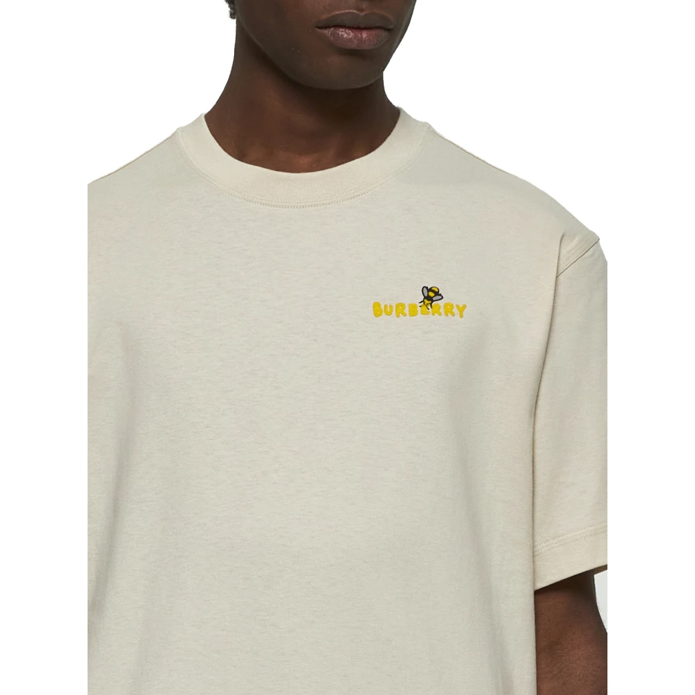 Burberry Bee Grafische Crewneck T-shirt Beige Heren