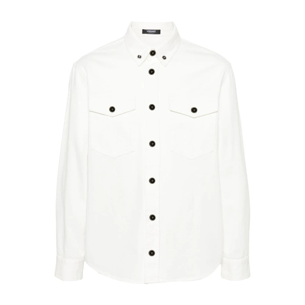 Versace Denim Shirt Bianco Aw24 White Heren