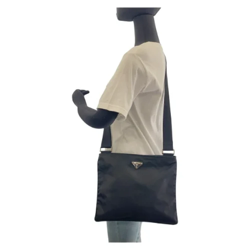 Prada Vintage Pre-owned Canvas crossbody-bags Black Dames