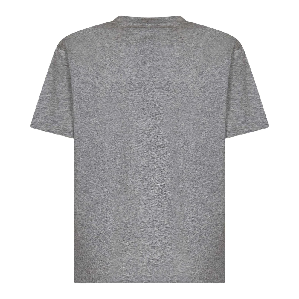 Balmain Grijze Organische Katoenen Crewneck T-Shirt Gray Heren