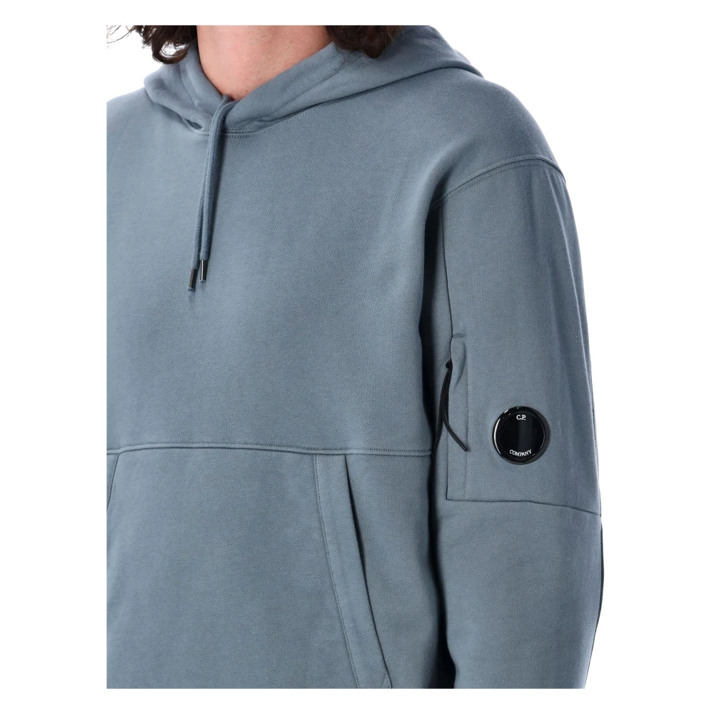 C.P. Company Diagonal Raised Fleece Hooded Sweatshirt Blue Heren