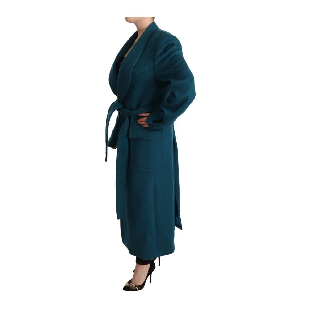 Dolce & Gabbana Belted Coats Blue Dames