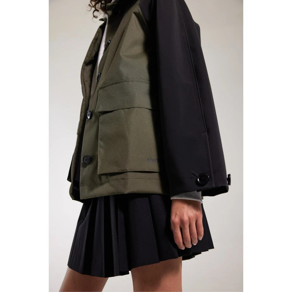 Stutterheim Varsity-Style Patch Regenjas Green Dames
