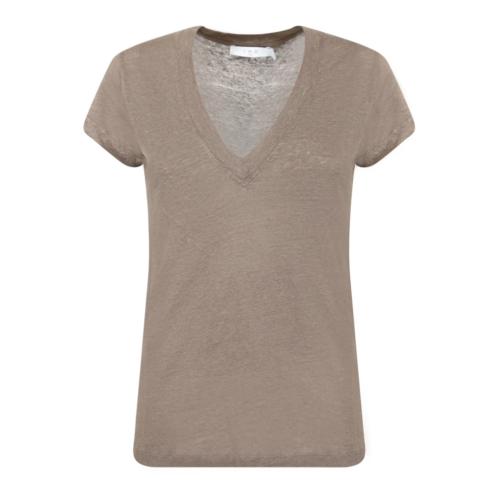 IRO V-hals T-shirt voor casual stijl Beige Dames