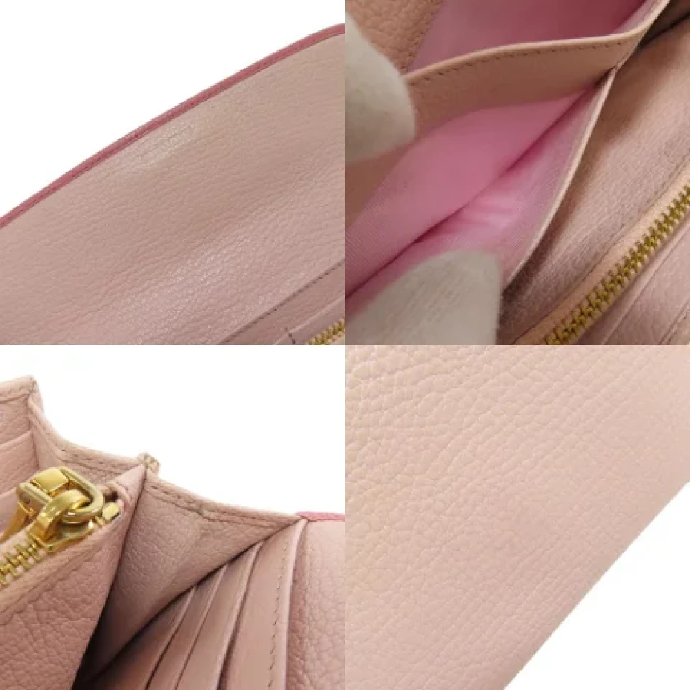 Miu Pre-owned Leather wallets Pink Dames
