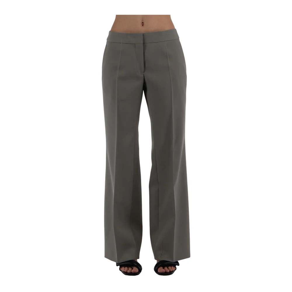 Jil Sander Women's Gray Wide Trousers, M, Tailored Trousers
