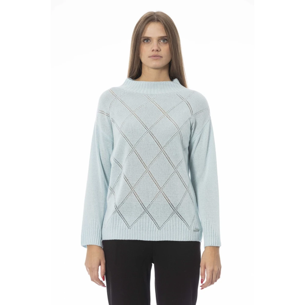Baldinini Vulcano Neck Lange Mouw Trui Blue Dames