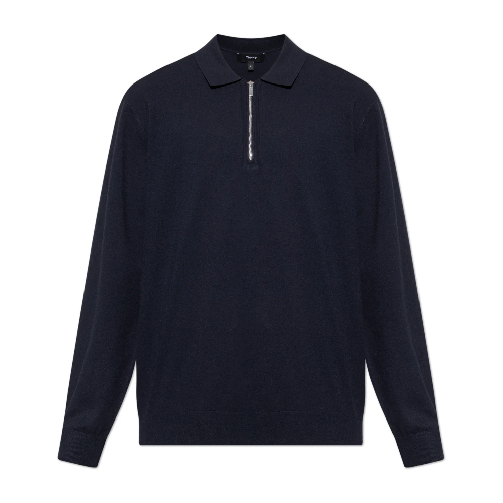 Theory Lange mouw polo Blue Heren