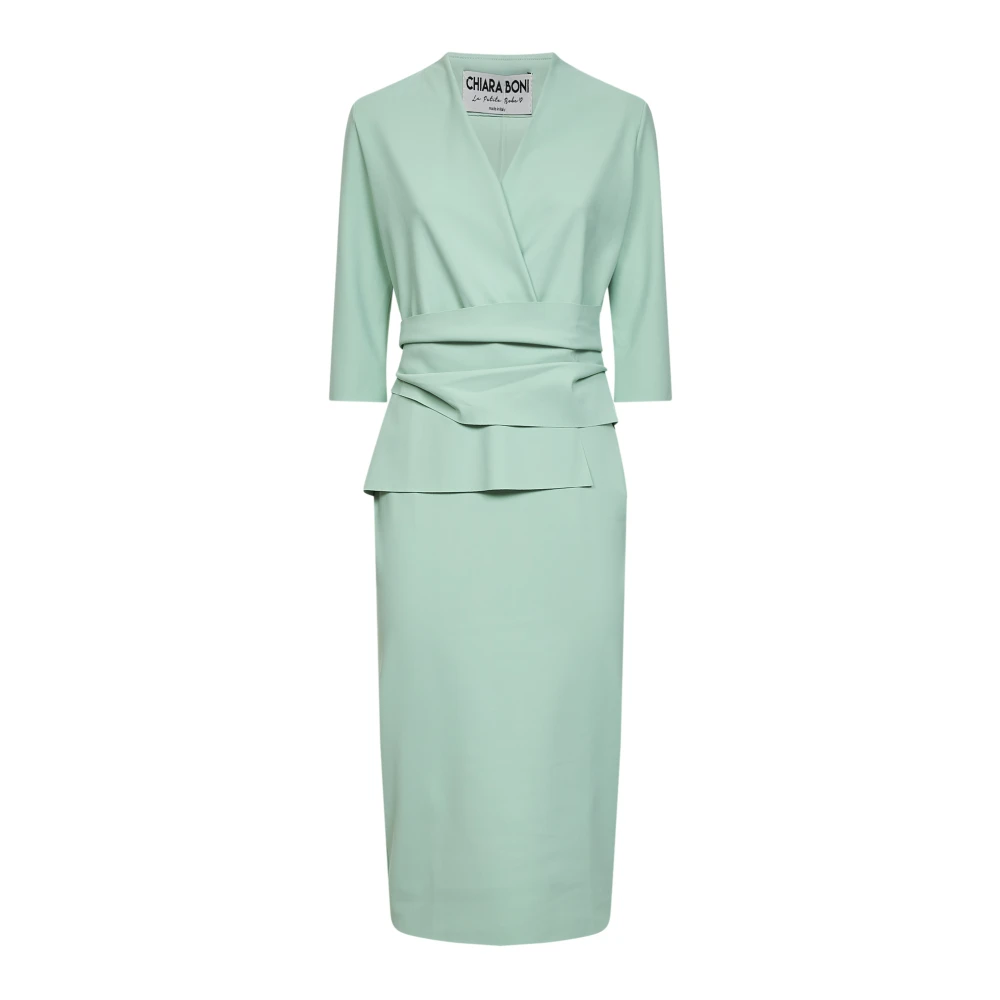 Chiara Boni Women's Green Midi Dresses, Xl, Day Midi Dress