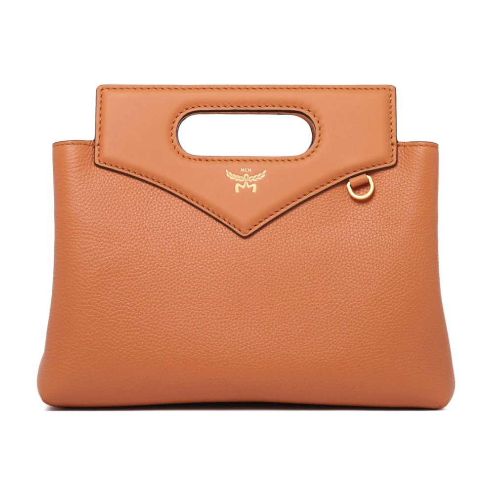 MCM Zachte Leren Crossbody Mini Tas Terracotta Orange Dames