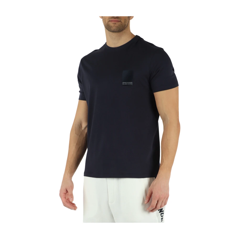 Armani Exchange Regular Fit Katoenen T-shirt Blue Heren