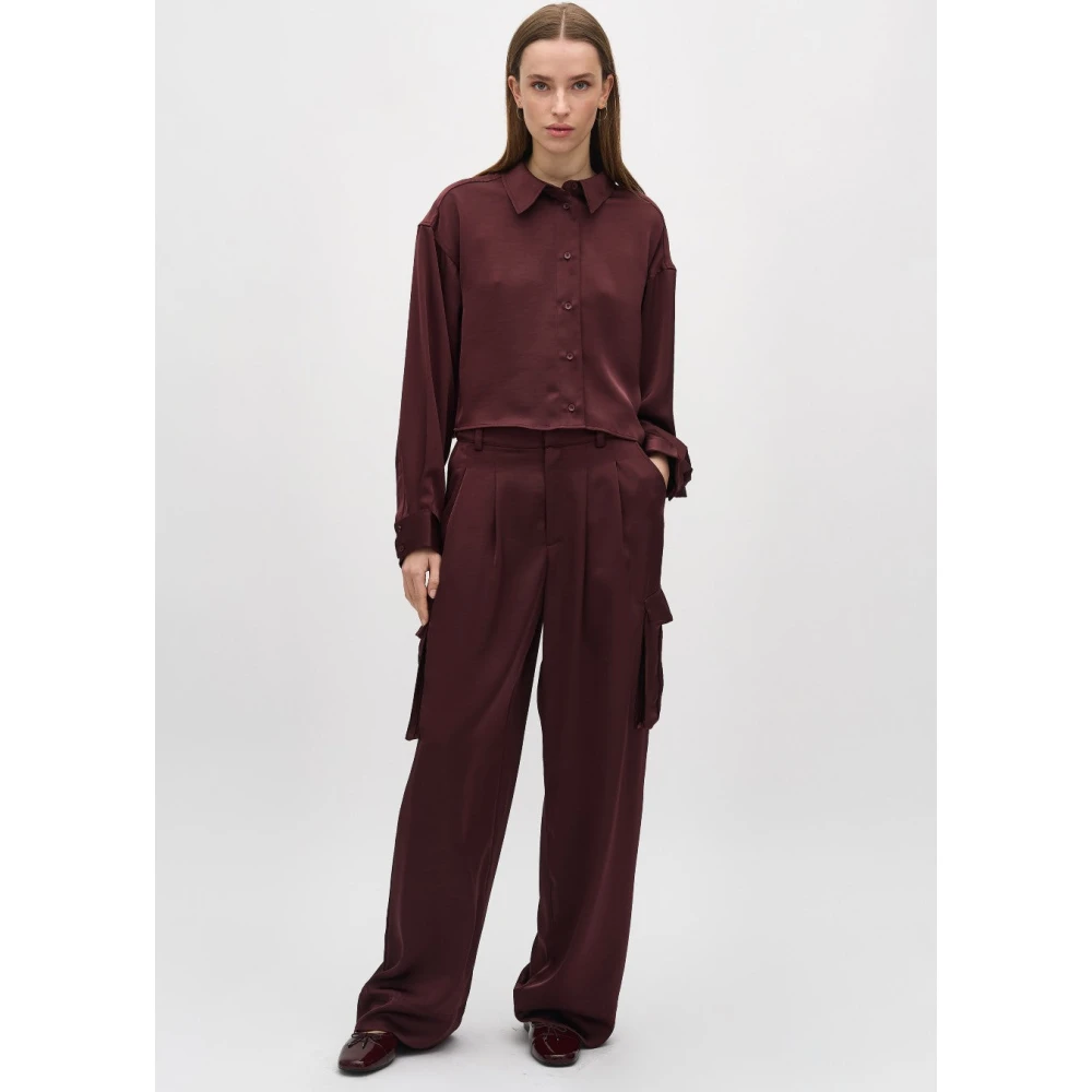 MbyM Rode satijnen cargo broek Valo Red Dames
