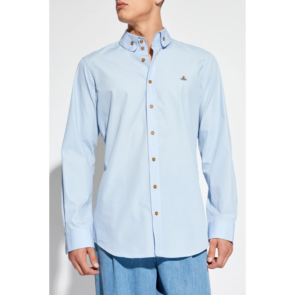 Vivienne Westwood Shirt met logo Blue Heren