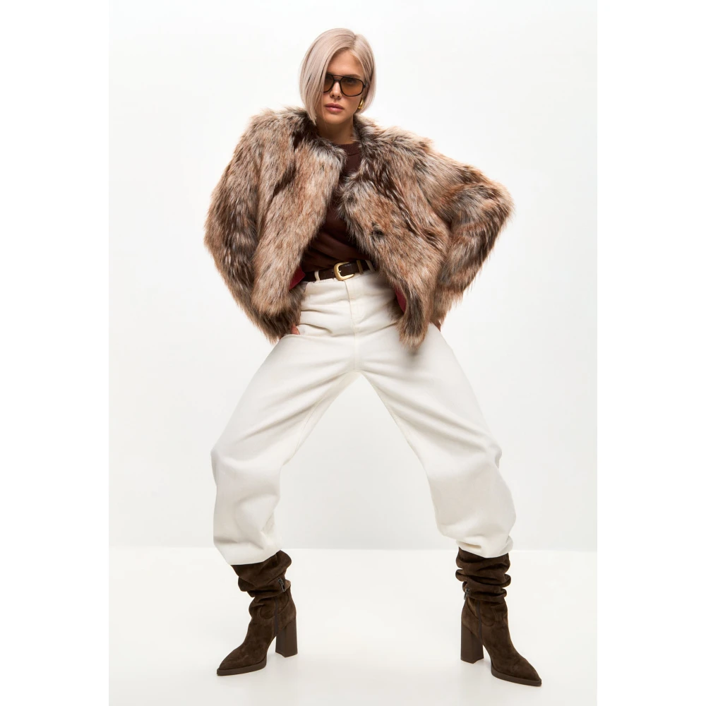 Cesare Gaspari Faux Fur & Shearling Jackets Brown Dames