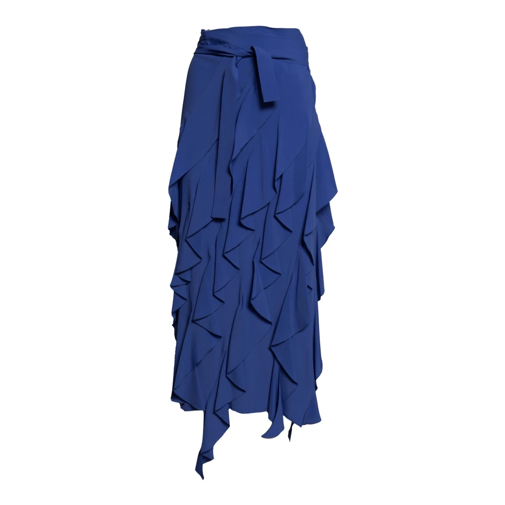 Erika Cavallini Women's Blue Midi Skirts, Xs, Wrap Midi Skirt