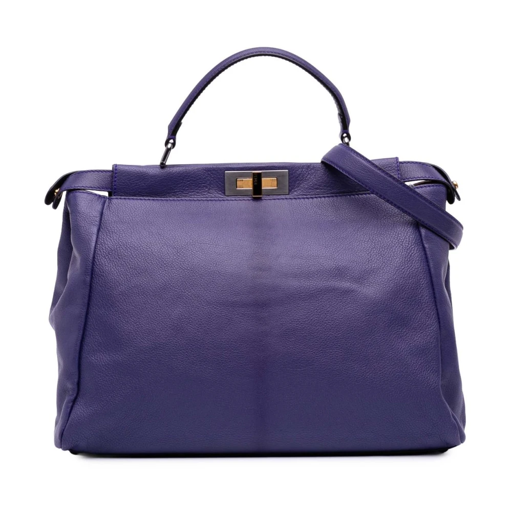 Fendi Vintage Women's Purple Pre-Owned Leather Handbag