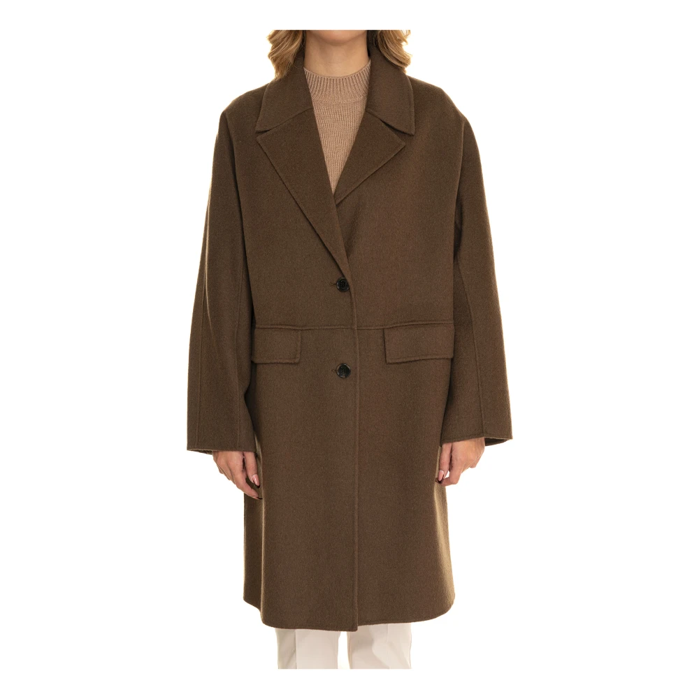 Boss Klassieke wollen jas Brown Dames