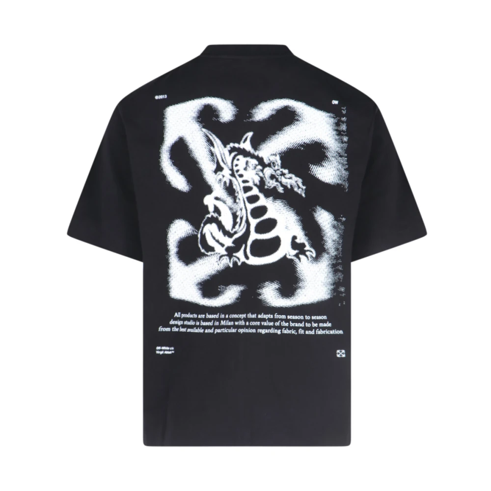 Off White Zwart Logo T-shirt en Polo Black Heren