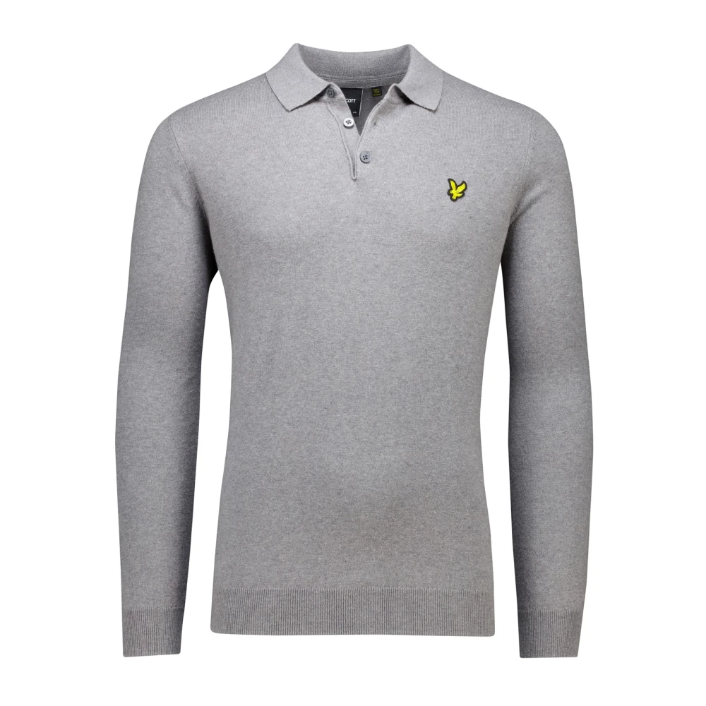 Lyle & Scott Lange mouw grijze poloshirt Gray Heren