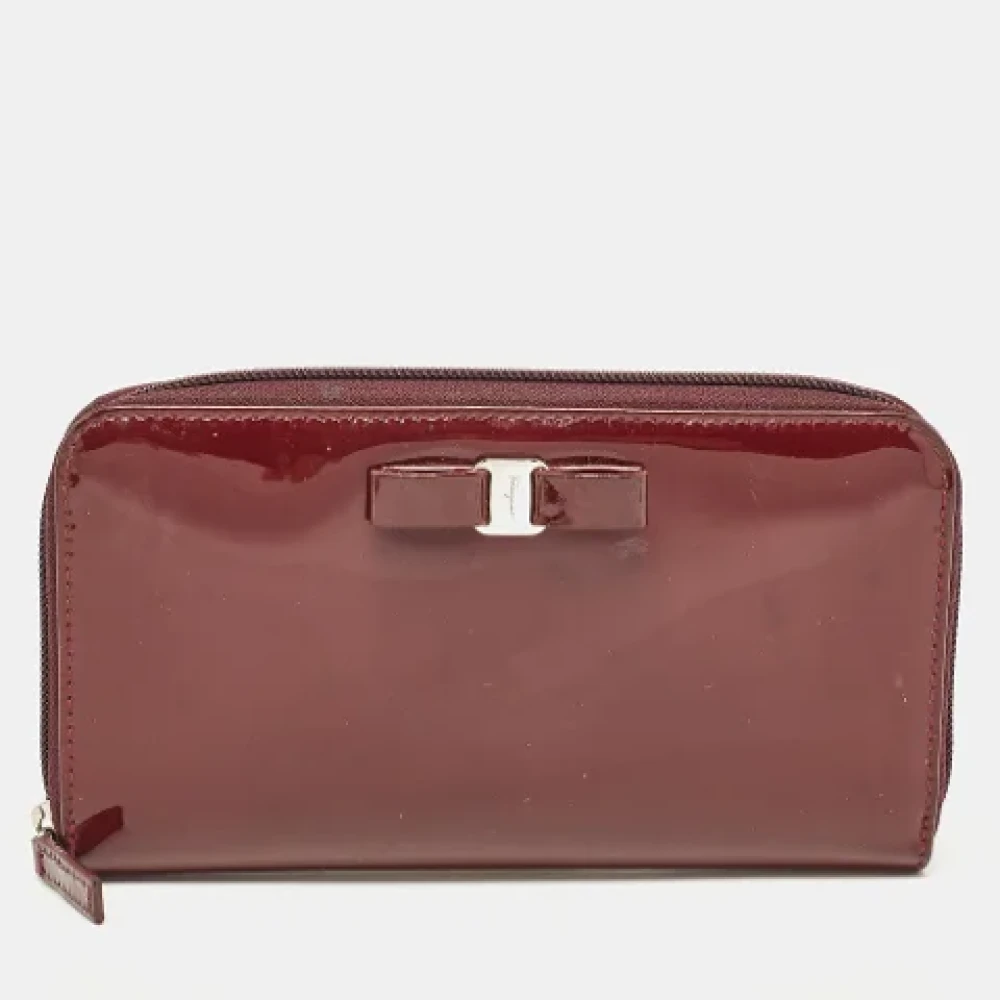 Salvatore Ferragamo Pre-owned Leather wallets Red Dames