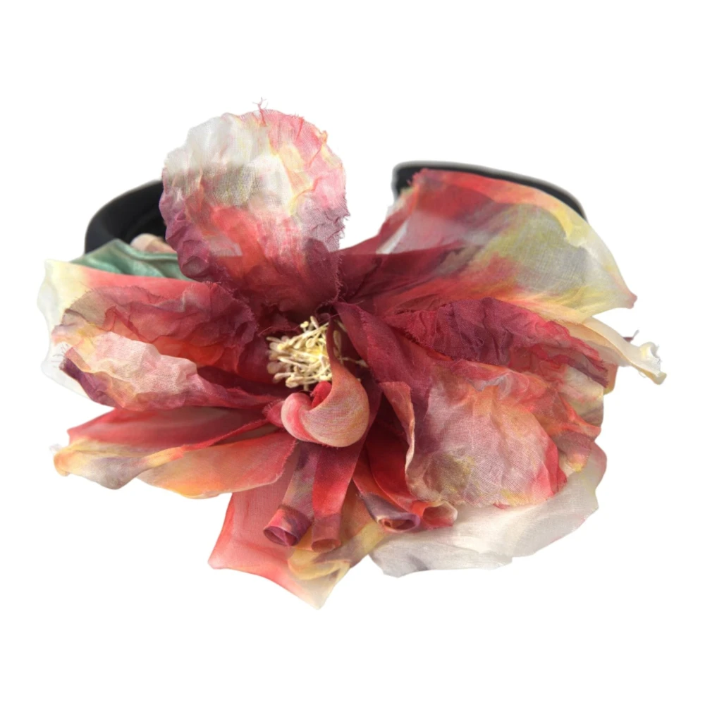 Dolce & Gabbana Bloemen Zwart Tiara Vrouwen Haarband Diadeem Black Dames