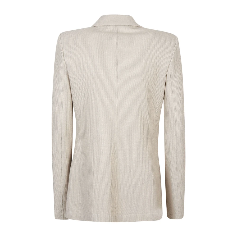 Harris Wharf London Linnen Katoenen Jas Zandkleurig Made in Italy Beige Dames