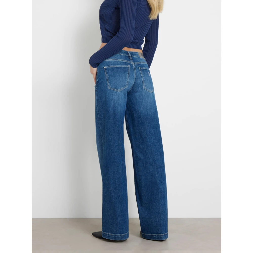 Guess Denim Palazzo Broek Blue Dames