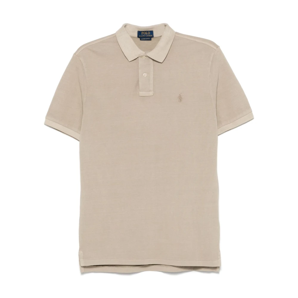 Polo Ralph Lauren Beige Polo Shirt met Pony Borduurwerk Beige Heren