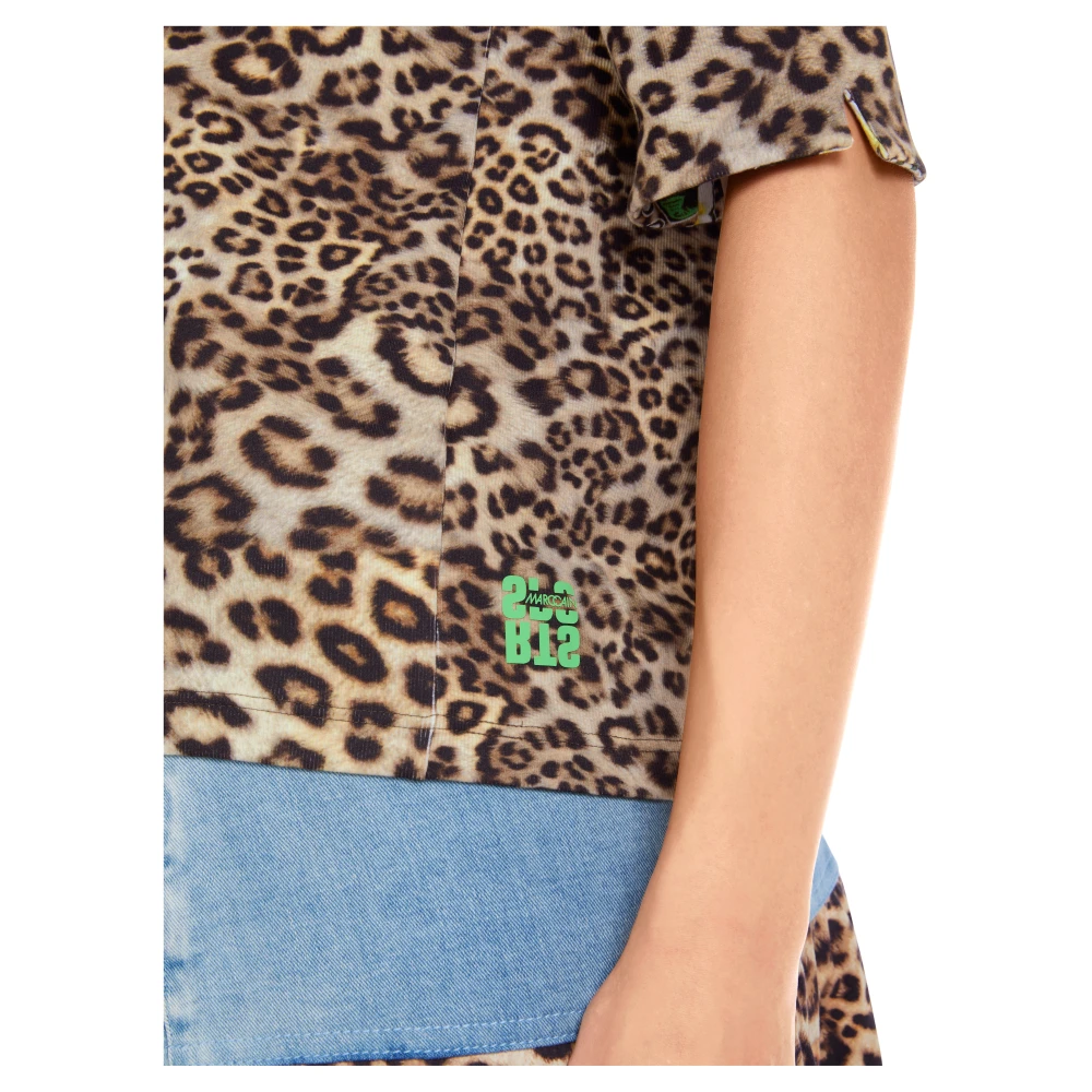 Marc Cain T-shirt met luipaardprint en nauwsluitend Brown Dames