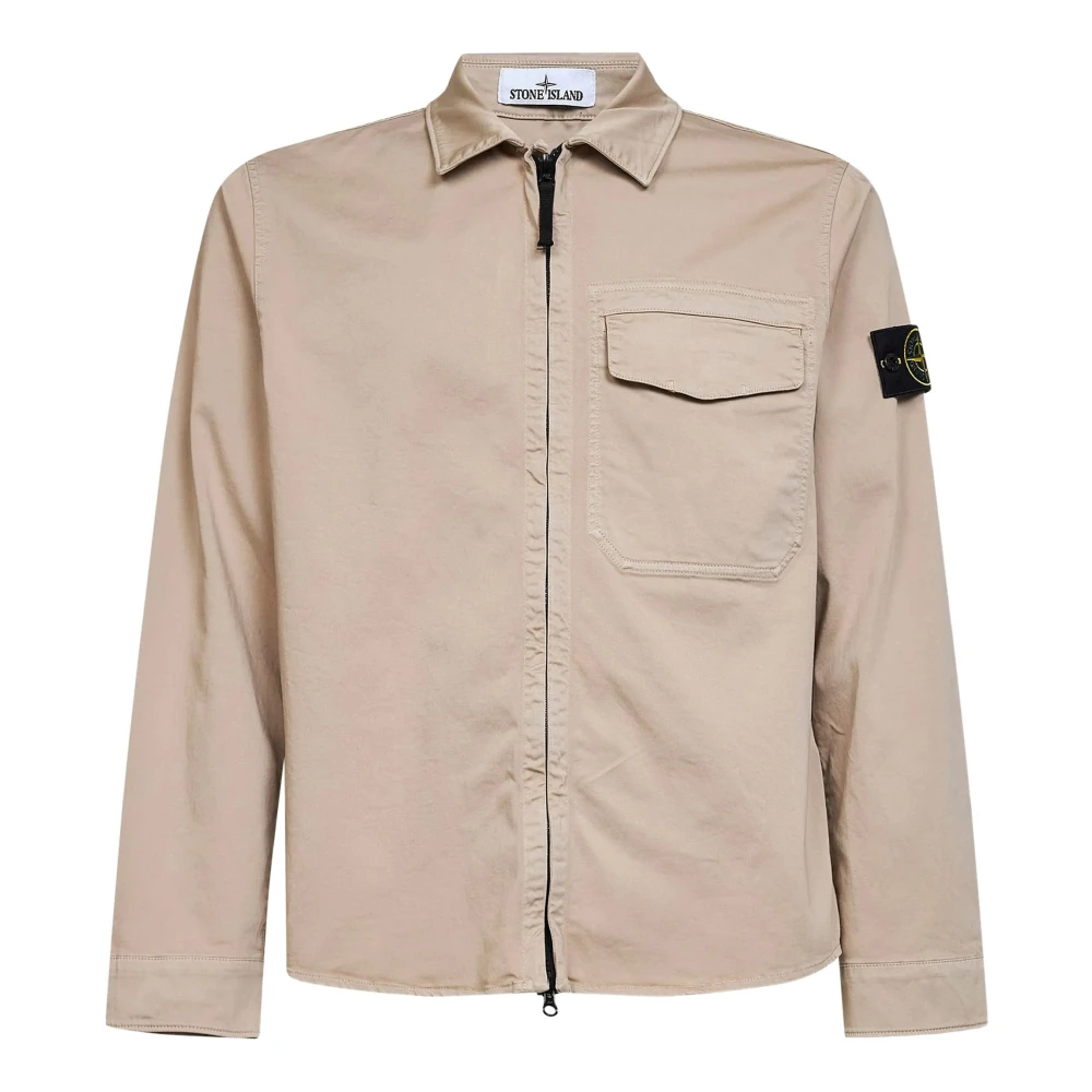 Stone Island Beige Zip-Up Jacket - Male - Light Jackets - 2XL - Jackets