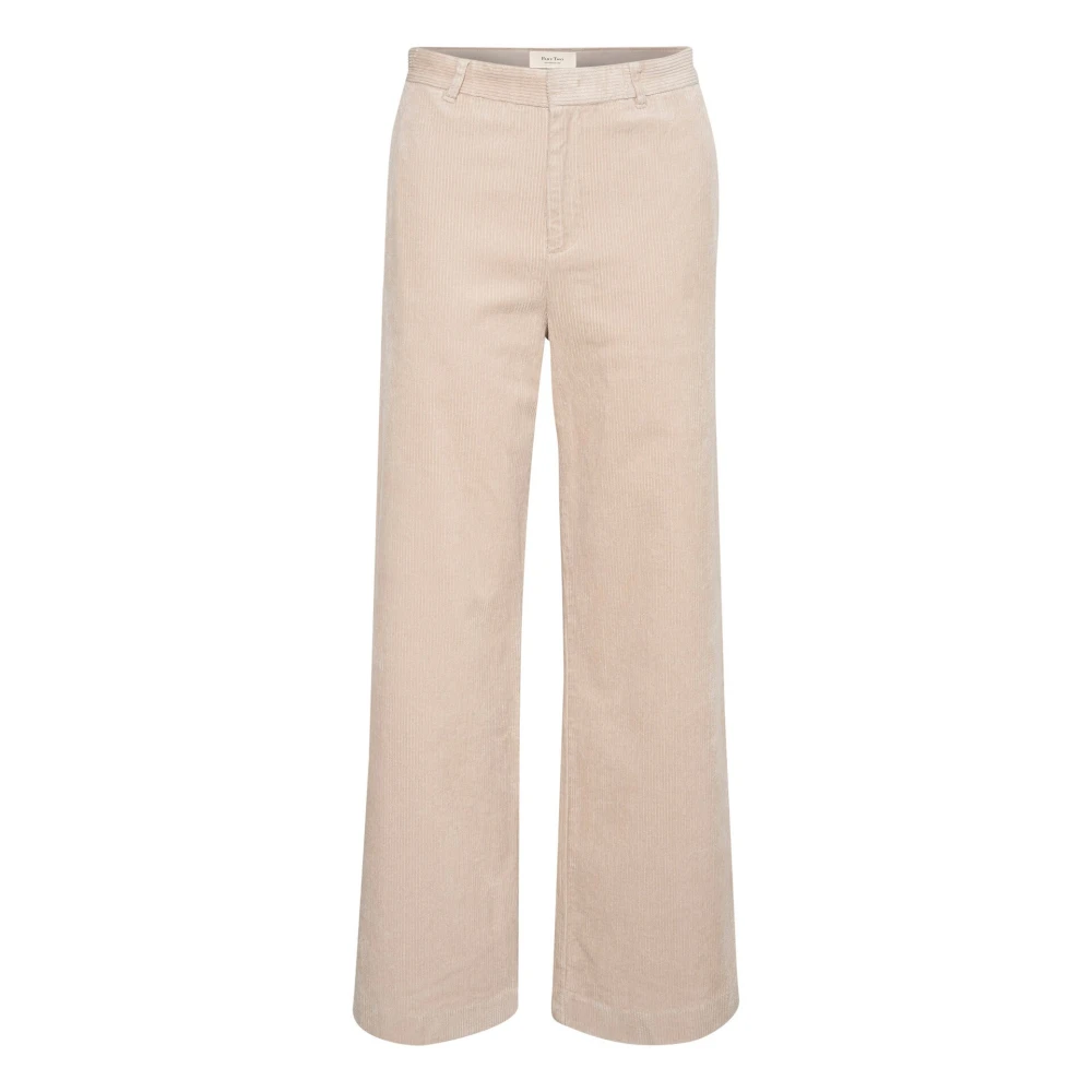 Part Two Women's Beige Pale Straight-Leg Trousers Perfectly Pale - Wide Trousers - M - Trousers