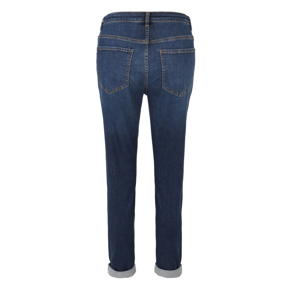 Doris S Slim-Fit Jeans met Vintage Details Blue Dames