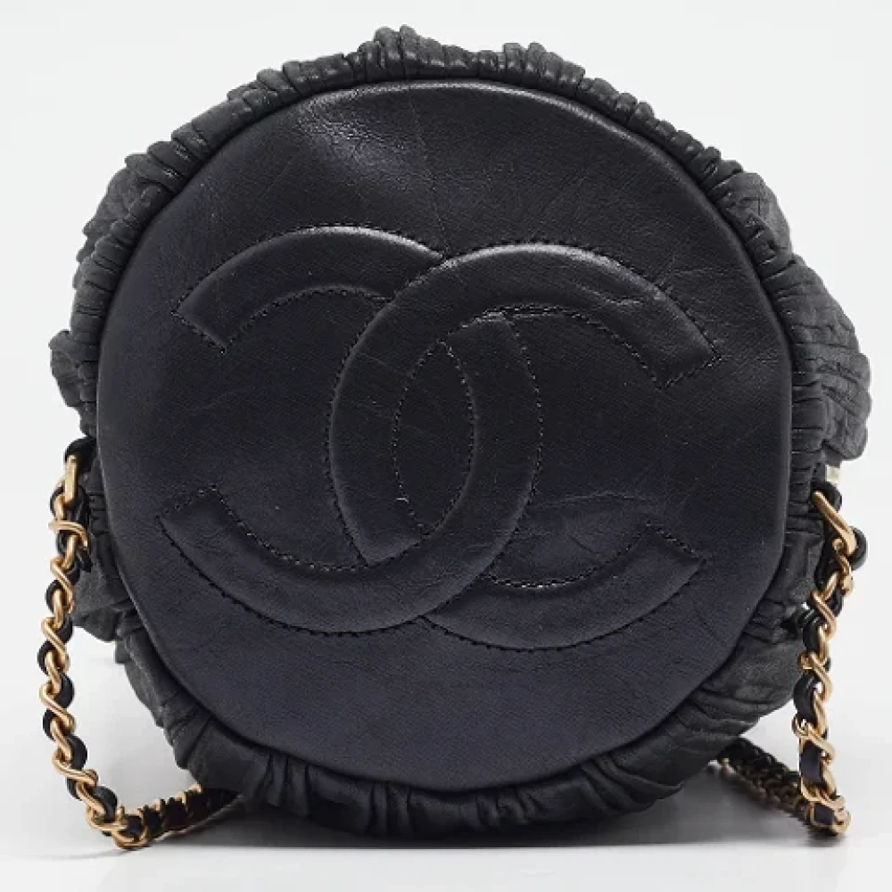 Chanel Vintage Pre-owned Leather backpacks Black Dames