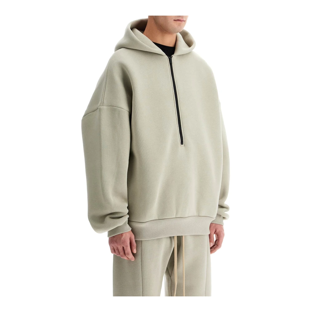 Fear Of God Oversized hoodie met halve rits Gray Heren