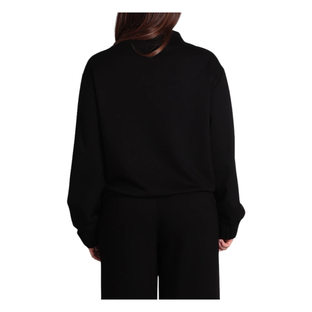 Emporio Armani EA7 Zwarte Zip Sweater 3Dtm31 Black Dames