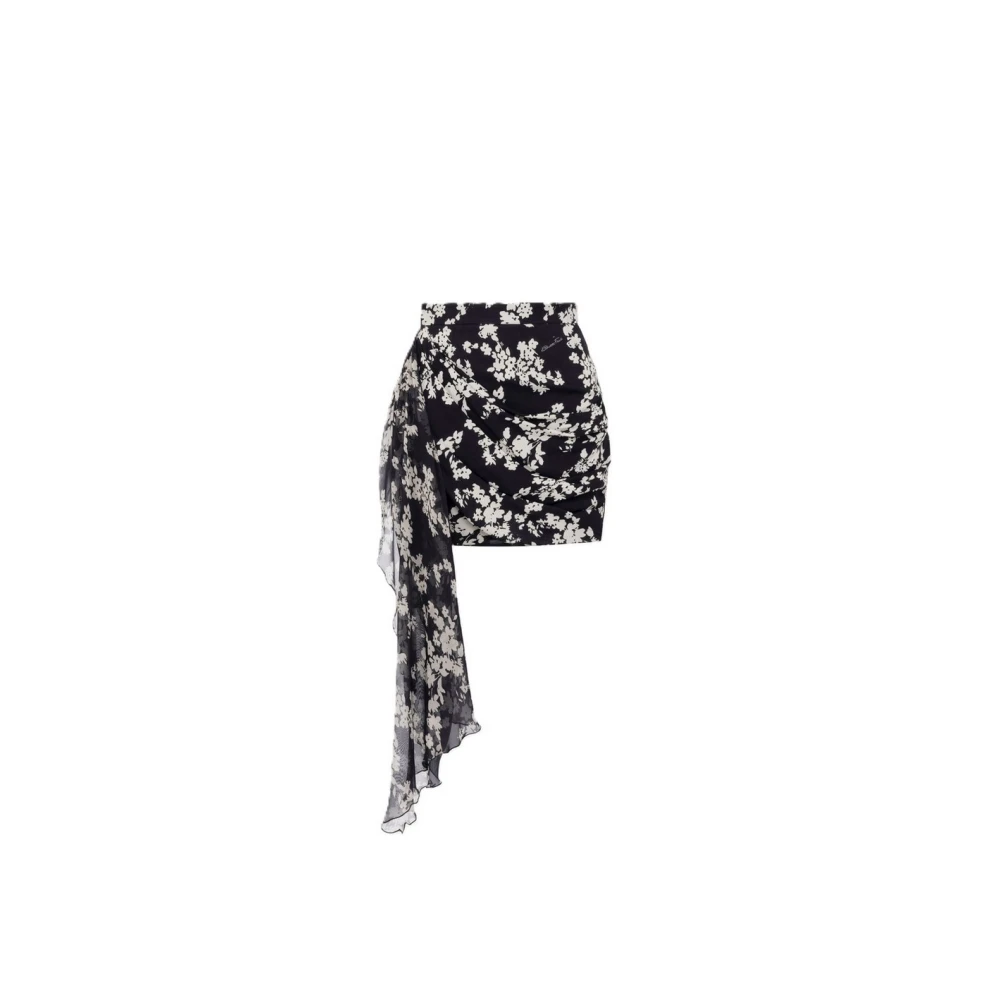 Elisabetta Franchi Viscose Rok Elegante Stijl Black Dames