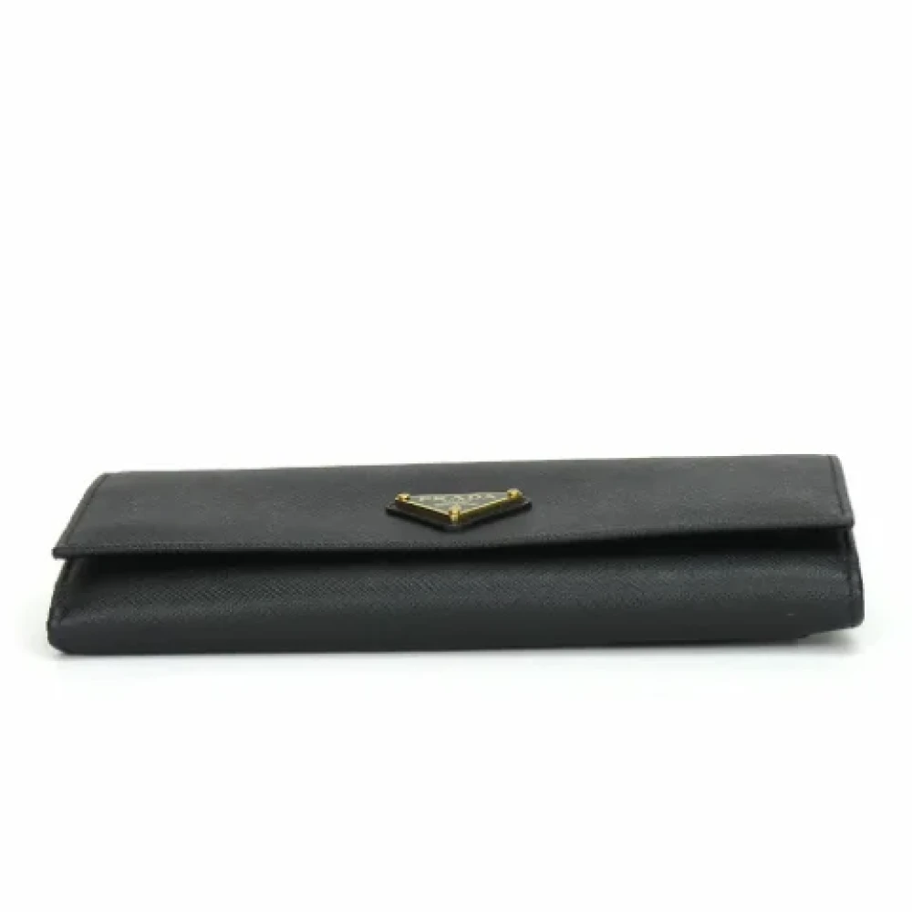 Prada Vintage Pre-owned Leather wallets Black Dames