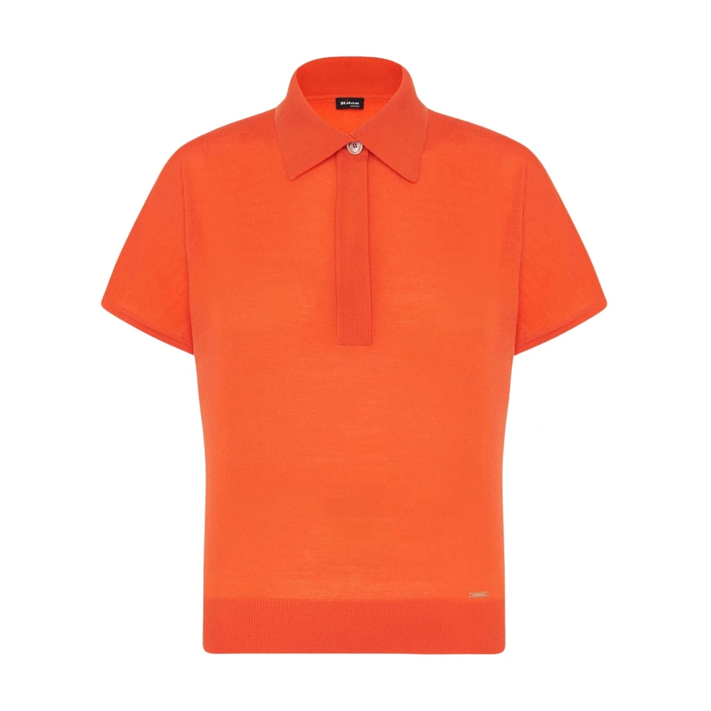 Kiton Oranje Wol Polo Shirt Orange Dames