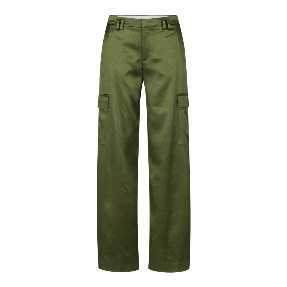 Drykorn Women's Green Flowing Material Cargo Trousers - Straight Trousers - W29 L34 - Trousers
