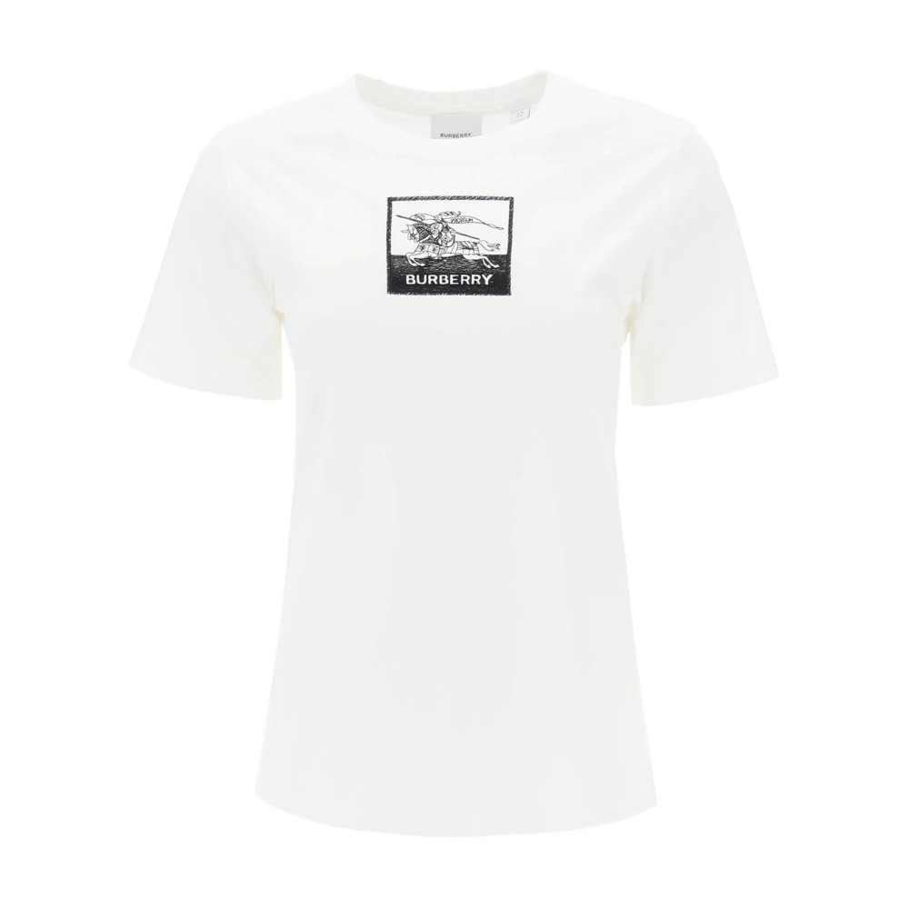 Burberry Margot T-Shirt met EKD Borduursel White Dames