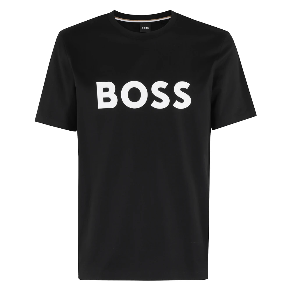 Hugo Boss Elegante Zwarte Leren Horloge Black Heren