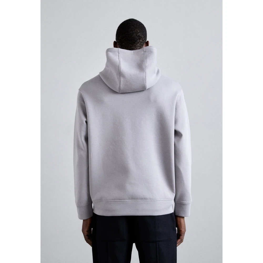 Emporio Armani Hoodie met logo en flockprofiel Gray Heren