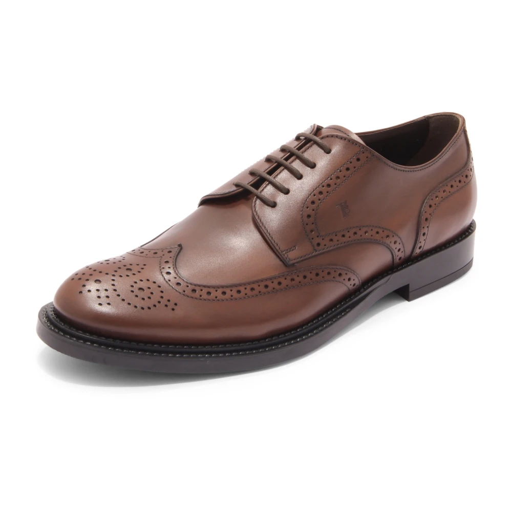 Tod's Men's Brown Derby Bucature For Gomma - Laced Shoes - 7 Uk - Shoes