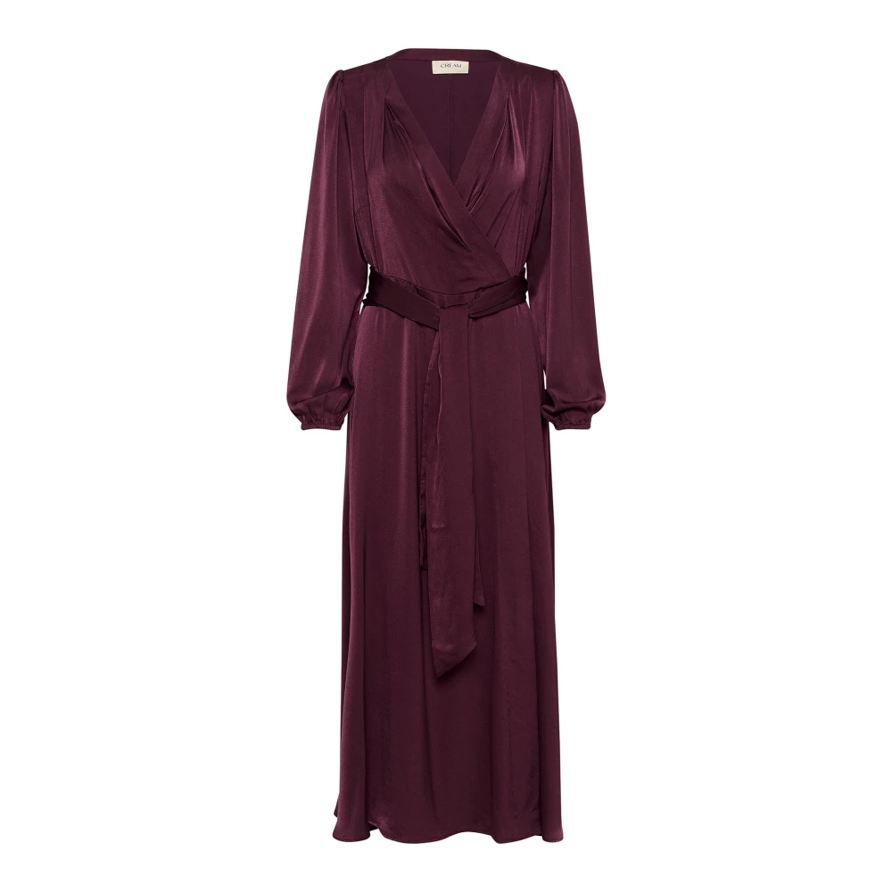 Cream Elegante Gedrapeerde Jurk Purple Dames