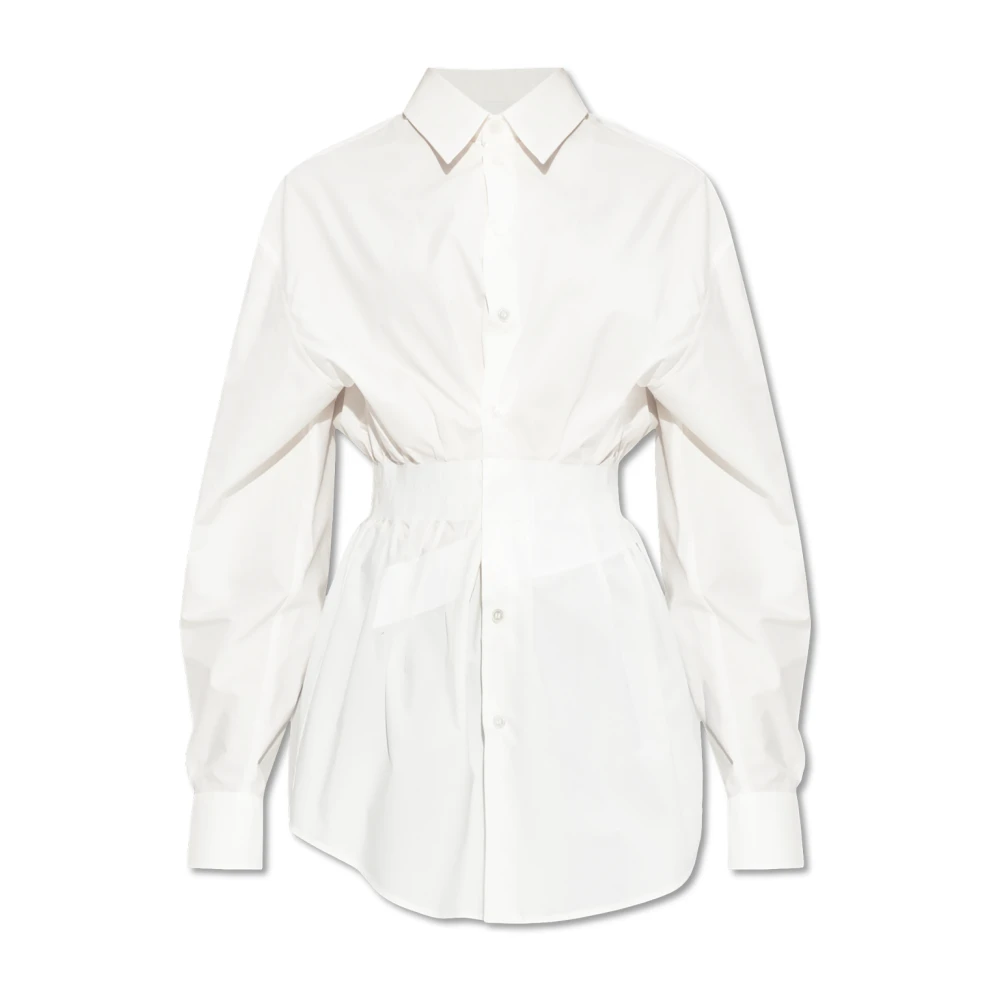 Mm6 Maison Margiela Women's White Taped Poplin Shirt - Shirts - M - Blouses & Shirts