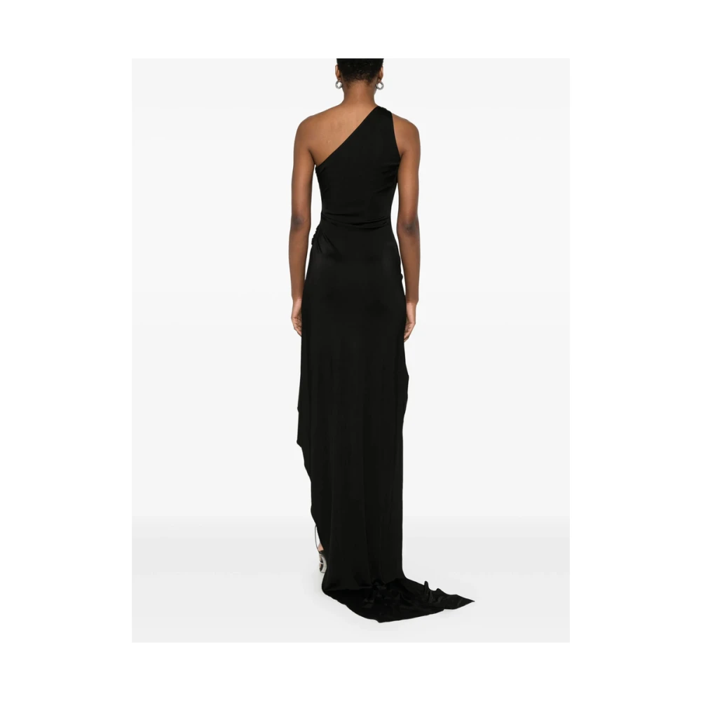 David Koma Zwarte Jurk met Voor Split Black Dames