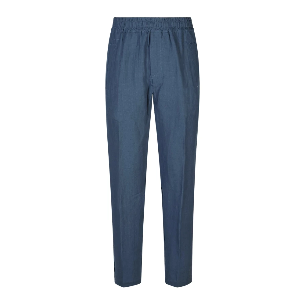 Eleventy Men's Blue Slim-Fit Trousers, W36, Athletic Relax Fit Trousers