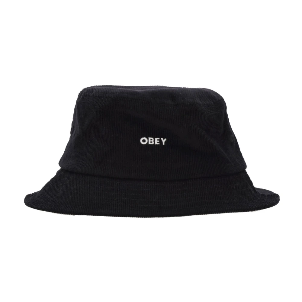 Obey Unisex Black Bold Corduroy Bucket Hat