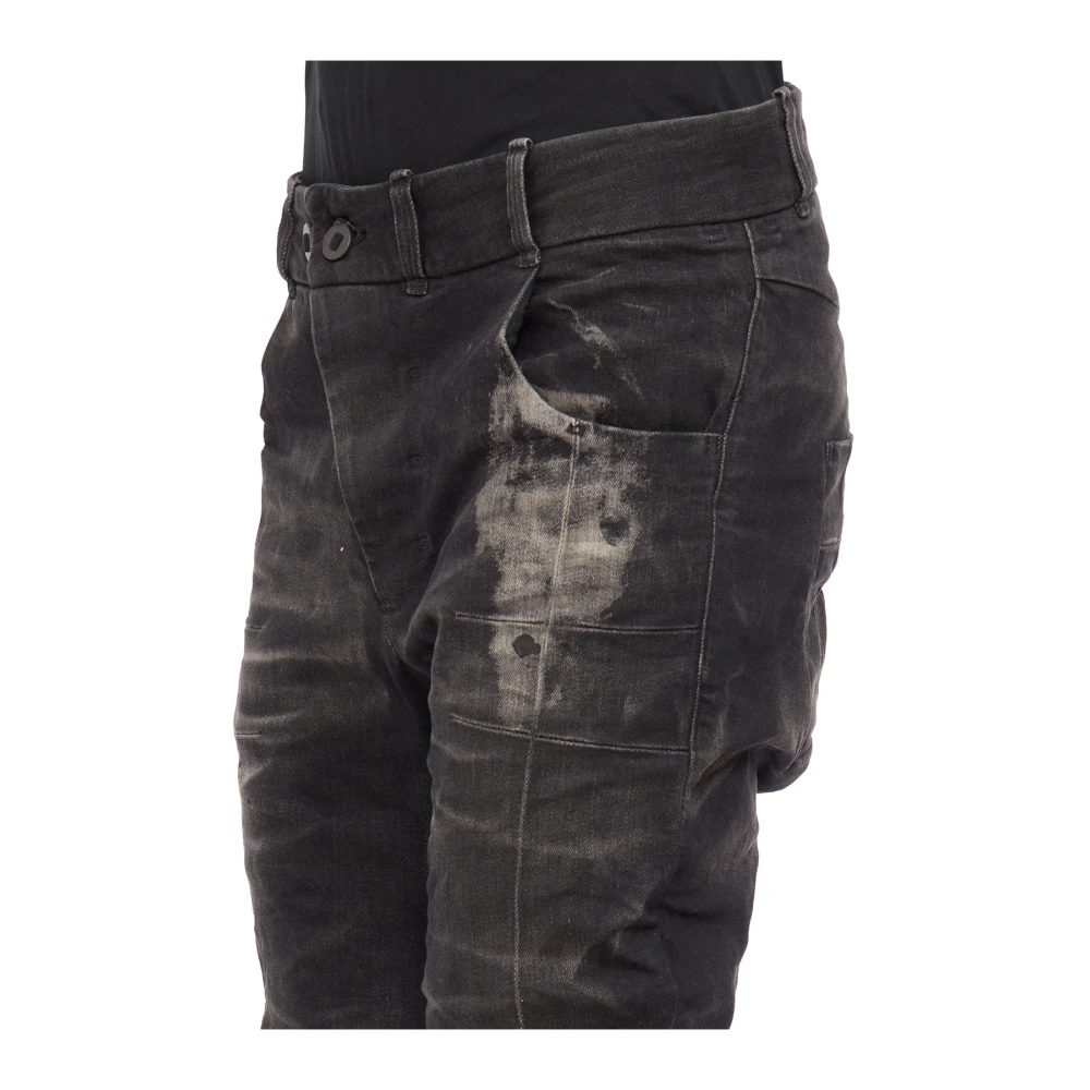 Boris Bidjan Saberi Stone Washed Denim Broek Black Heren